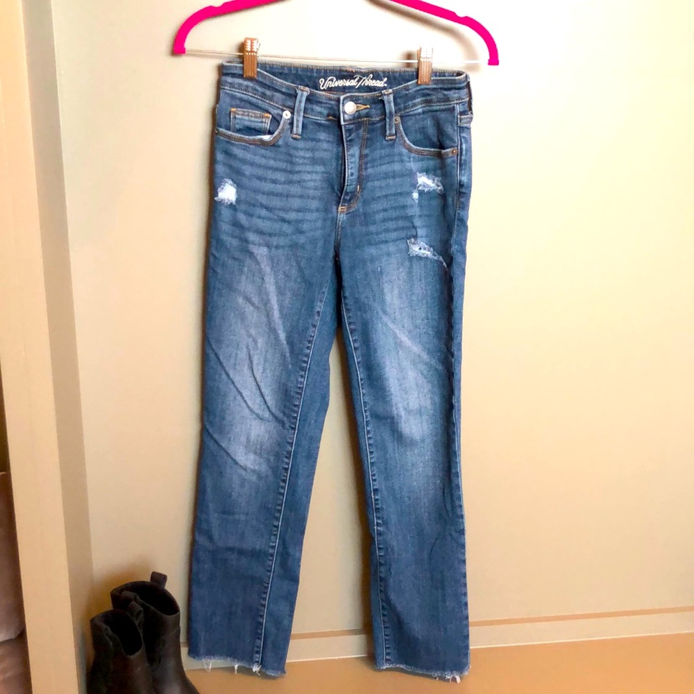 HIGH RISE DISTRESSED STRAIGHT CROP - Picture 2 of 5